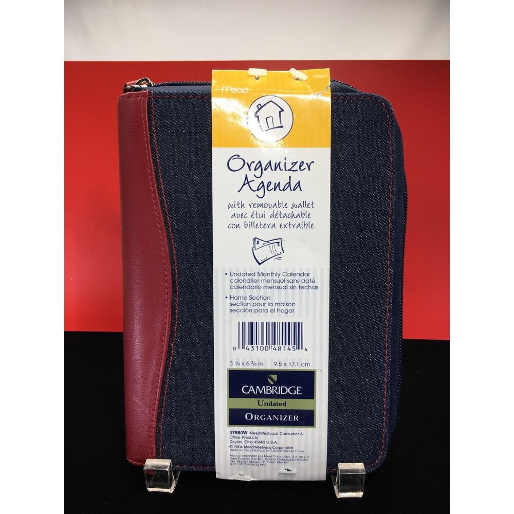 Cambridge Organizer Agenda w/ Removable Wallet Undated Monthly Calendar NEW